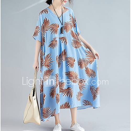 Dames Standaard Recht Schede Jurk Geometrisch Midi huismerk kopen in de aanbieding Dames Standaard Recht Schede Jurk Geometrisch Midi huismerk kopen in de aanbieding