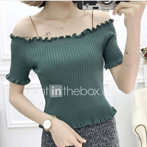 Dames Blote Rug T Shirt Effen Klaver Een Maat huismerk kopen in de aanbieding Dames Blote Rug T Shirt Effen Klaver Een Maat huismerk kopen in de aanbieding