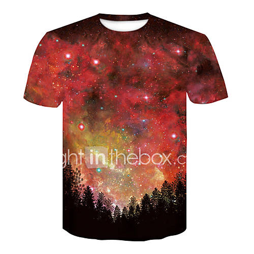 Heren T Shirt Heelal 3D Zwart huismerk kopen in de aanbieding