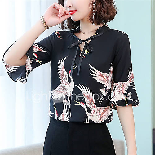 Dames Print Overhemd Dier Zwart Xxl huismerk kopen in de aanbieding