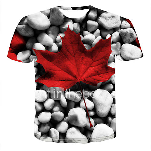 Heren Print T Shirt Kleurenblok 3D Grijs Xxxxl huismerk kopen in de aanbieding