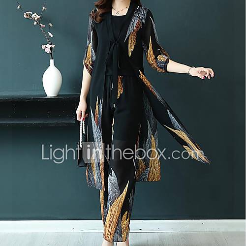 Dames Street Chic Verfijnd Set Pantalon Split Ruitjes Paisley huismerk kopen in de aanbieding