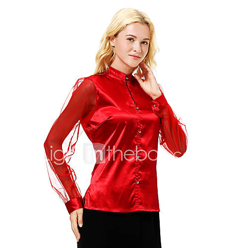 Dames Netstof Overhemd Effen Rood huismerk kopen in de aanbieding Dames Netstof Overhemd Effen Rood huismerk kopen in de aanbieding