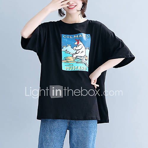 Dames T Shirt Grafisch Zwart huismerk kopen in de aanbieding