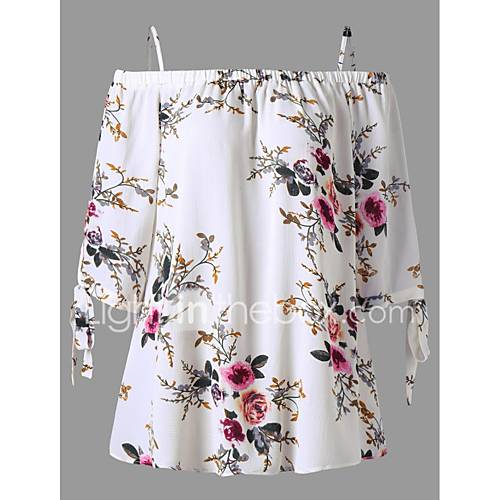 Dames Geplooid T Shirt Bloemen Geometrisch Marineblauw huismerk kopen in de aanbieding