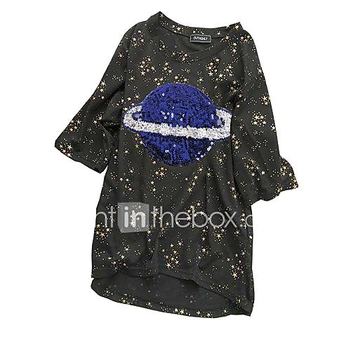 Dames Pailletten T Shirt Heelal Wit huismerk kopen in de aanbieding