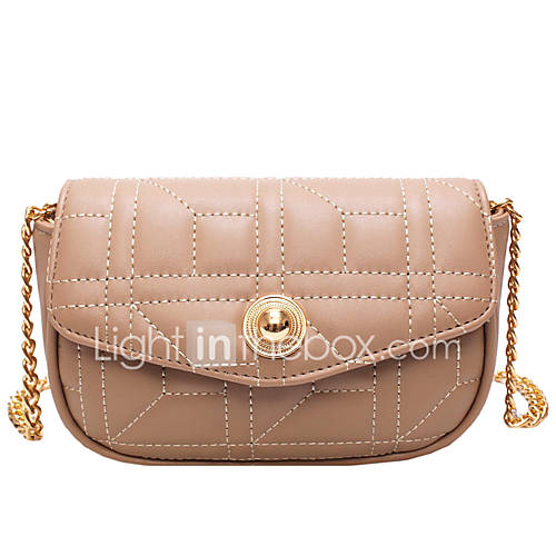 Dames Tassen Pu Crossbodytas Ketting Effen Kleur Beige Geel Khaki huismerk kopen in de aanbieding
