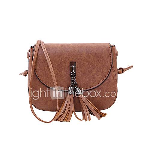 Dames Tassen Pu Crossbodytas Rits Kwastje Effen Kleur Zwart Blozend Roze Grijs huismerk kopen in de aanbieding