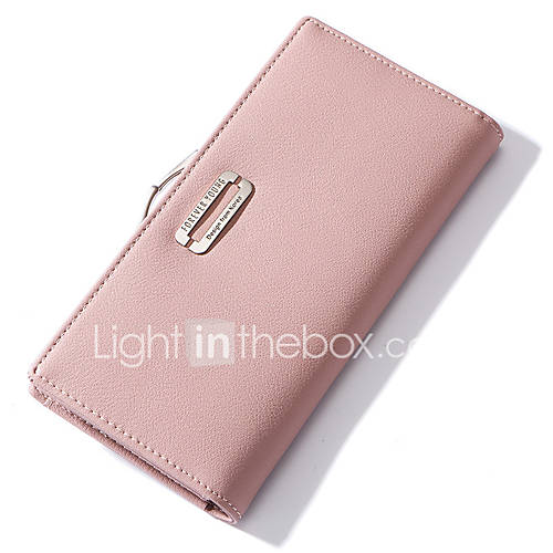 Dames Tassen Pu Portomonnees Knopen Effen Kleur Zwart Rood Blozend Roze huismerk kopen in de aanbieding