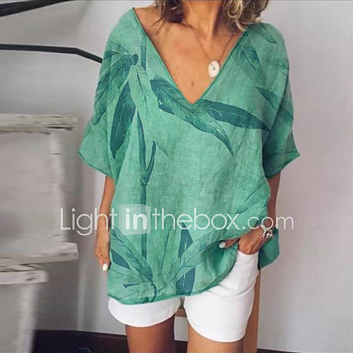 Dames T Shirt Geometrisch Rood Xl huismerk kopen in de aanbieding