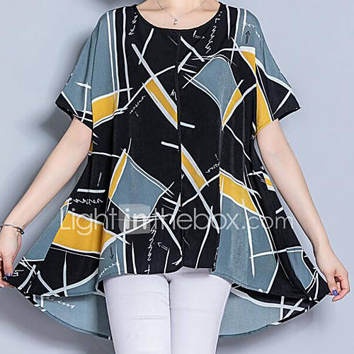 Dames Print Blouse Geometrisch Zwart Xxxl huismerk kopen in de aanbieding