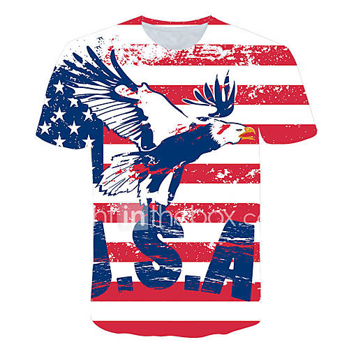 Heren Print T Shirt Kleurenblok Dier Tribal Rood Xxxxl huismerk kopen in de aanbieding