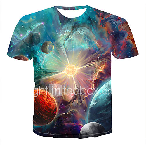 Heren Print T Shirt Kleurenblok 3D Cartoon Regenboog Xxxxl huismerk kopen in de aanbieding