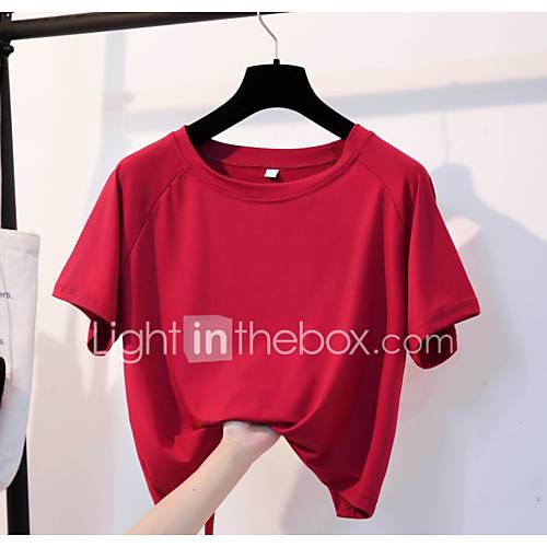 Dames Trekkoord T Shirt Effen Wit huismerk kopen in de aanbieding