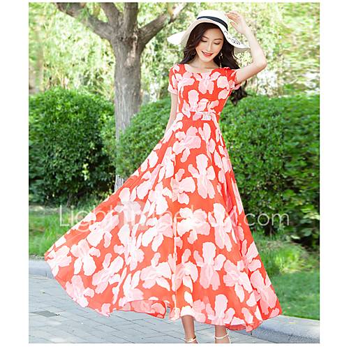 Dames Boho Elegant Schede Chiffon Jurk Sneeuwvlok Patchwork Print Midi huismerk kopen in de aanbieding Dames Boho Elegant Schede Chiffon Jurk Sneeuwvlok Patchwork Print Midi huismerk kopen in de aanbieding