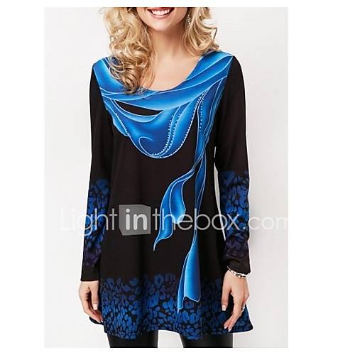 Dames Print T Shirt Regenboog Blauw Xxxl huismerk kopen in de aanbieding