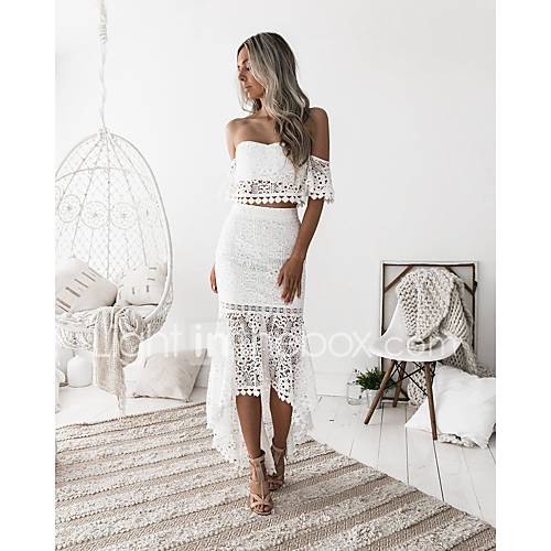 Dames Verfijnd Elegant Schede Trompet Zeemeermin Jurk Effen Blote Rug Ruche Lace Trim Midi huismerk kopen in de aanbieding Dames Verfijnd Elegant Schede Trompet Zeemeermin Jurk Effen Blote Rug Ruche Lace Trim Midi huismerk kopen in de aanbieding