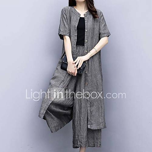 Dames Street Chic Chinoiserie Set Pantalon Gestreept huismerk kopen in de aanbieding