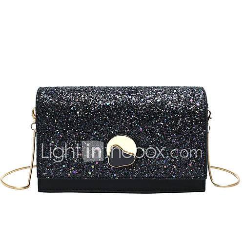 Dames Tassen Pu Crossbodytas Glitter Effen Kleur Wit Zwart huismerk kopen in de aanbieding