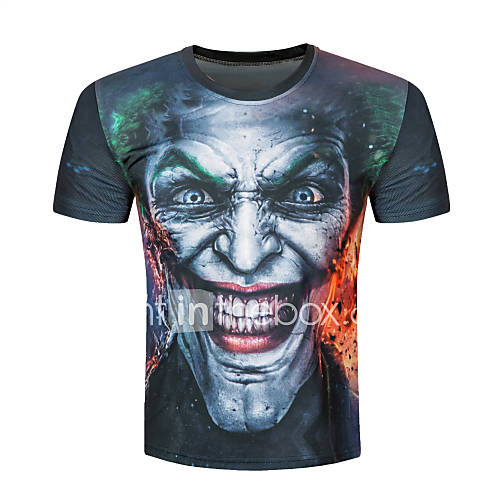 Heren Print T Shirt Kleurenblok 3D Portret Grijs Xxl huismerk kopen in de aanbieding Heren Print T Shirt Kleurenblok 3D Portret Grijs Xxl huismerk kopen in de aanbieding