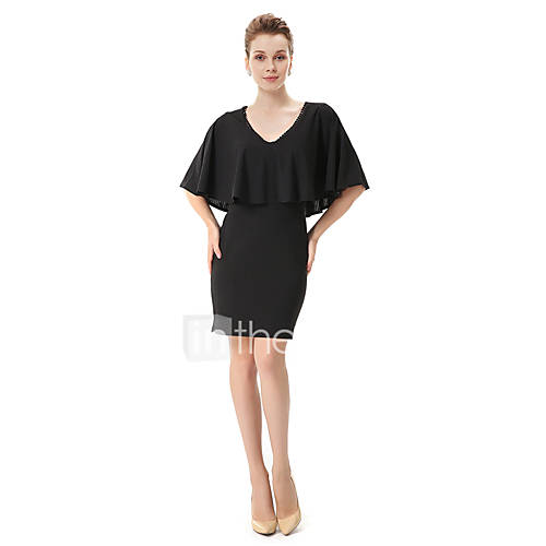 Dames Street Chic Verfijnd A Lijn Bodycon Jurk Effen Patchwork Boven De Knie huismerk kopen in de aanbieding