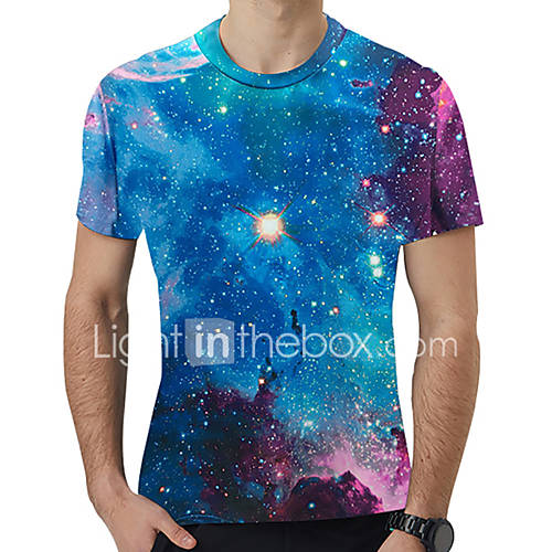 Heren Print T Shirt Heelal 3D Cartoon Regenboog Xl huismerk kopen in de aanbieding Heren Print T Shirt Heelal 3D Cartoon Regenboog Xl huismerk kopen in de aanbieding