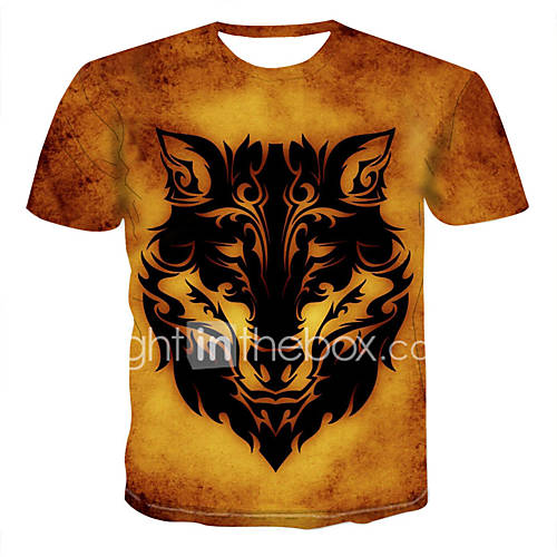 Heren Print T Shirt 3D Dier Cartoon Geel Xxxxl huismerk kopen in de aanbieding