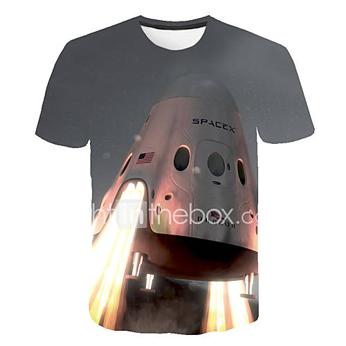Heren Print T Shirt Heelal Kleurenblok 3D Lichtgrijs Xxxxl huismerk kopen in de aanbieding Heren Print T Shirt Heelal Kleurenblok 3D Lichtgrijs Xxxxl huismerk kopen in de aanbieding