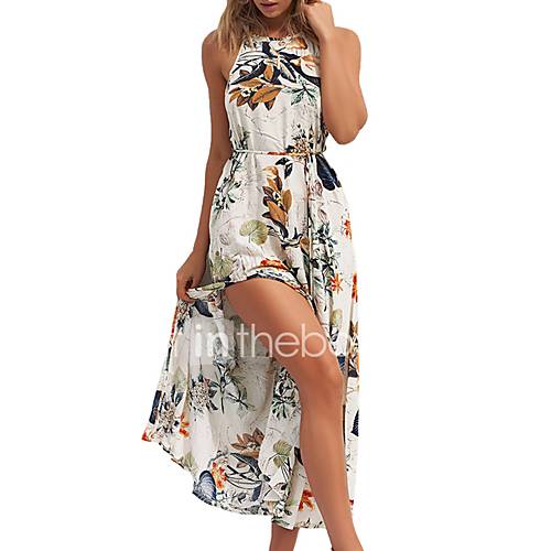 Dames Standaard Recht Jurk Bloemen Maxi huismerk kopen in de aanbieding