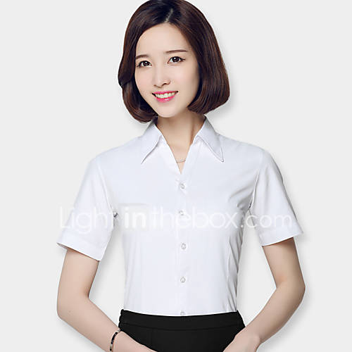 Dames Ruche Overhemd Effen Blauw 39 huismerk kopen in de aanbieding