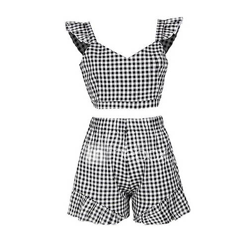 Dames Street Chic Set Pantalon Ruitjes huismerk kopen in de aanbieding