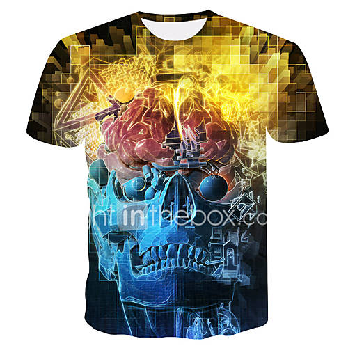 Heren T Shirt Kleurenblok Goud Xxl huismerk kopen in de aanbieding