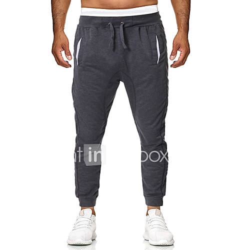 Heren Sportief Standaard Jogger Broek Effen Zwart huismerk kopen in de aanbieding