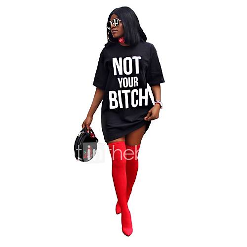 Dames Boven De Knie Los Een Lijnjurk Wit Rood Zwart S M L Xl huismerk kopen in de aanbieding