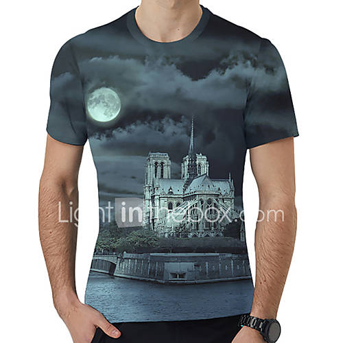 Heren Print T Shirt Geometrisch 3D Grafisch Grijs Xxxl huismerk kopen in de aanbieding Heren Print T Shirt Geometrisch 3D Grafisch Grijs Xxxl huismerk kopen in de aanbieding