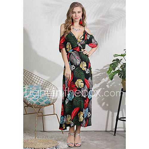 Dames Standaard Recht Jurk Bloemen Print Maxi huismerk kopen in de aanbieding Dames Standaard Recht Jurk Bloemen Print Maxi huismerk kopen in de aanbieding
