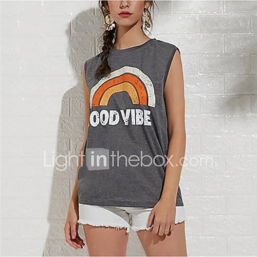 Dames Singlet Grafisch Blauw huismerk kopen in de aanbieding