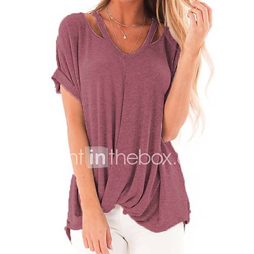 Dames T Shirt Effen Paars Xl huismerk kopen in de aanbieding