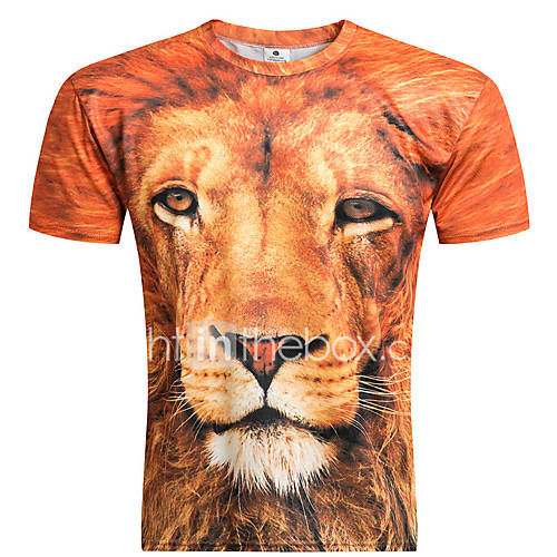 Heren Print T Shirt Kleurenblok 3D Dier Geel Xxl huismerk kopen in de aanbieding