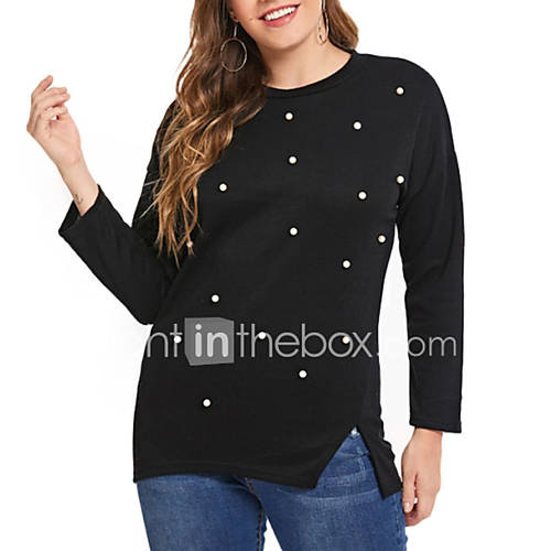 Dames Effen Lange Mouw Pullover Ronde Hals Zwart Xxxl Xxxxl Xxxxxl huismerk kopen in de aanbieding Dames Effen Lange Mouw Pullover Ronde Hals Zwart Xxxl Xxxxl Xxxxxl huismerk kopen in de aanbieding