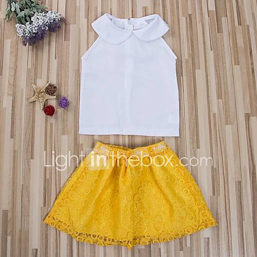 Kinderen Peuter Meisjes Actief Standaard Effen Bloemen Kant Ruche Mouwloos Normaal Katoen Polyester Kledingset Wit huismerk kopen in de aanbieding Kinderen Peuter Meisjes Actief Standaard Effen Bloemen Kant Ruche Mouwloos Normaal Katoen Polyester Kledingset Wit huismerk kopen in de aanbieding