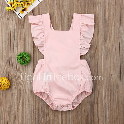 Baby Meisjes Actief Standaard Effen Ruche Mouwloos Katoen Polyester Bodysuit Blozend Roze huismerk kopen in de aanbieding Baby Meisjes Actief Standaard Effen Ruche Mouwloos Katoen Polyester Bodysuit Blozend Roze huismerk kopen in de aanbieding