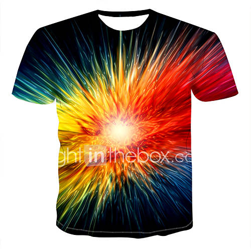 Heren Print T Shirt Kleurenblok 3D Fruit Marineblauw Xxxxl huismerk kopen in de aanbieding