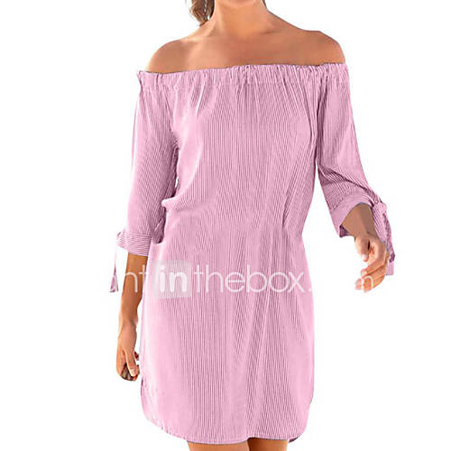 Dames Standaard Overhemd Jurk Effen Gestreept Patchwork Asymmetrisch huismerk kopen in de aanbieding Dames Standaard Overhemd Jurk Effen Gestreept Patchwork Asymmetrisch huismerk kopen in de aanbieding