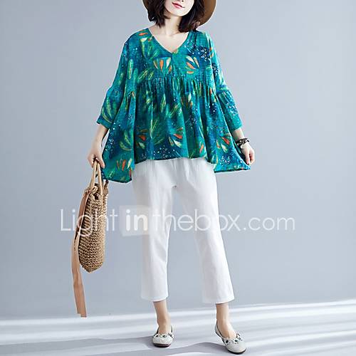 Dames Overhemd Pantalon Bloemen huismerk kopen in de aanbieding