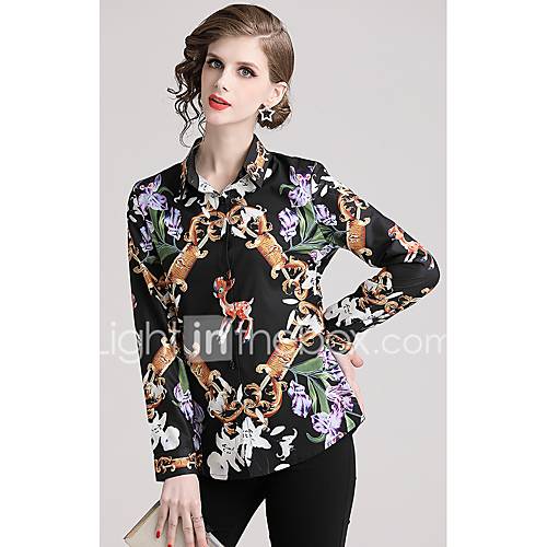 Dames Print Overhemd Bloemen Dier huismerk kopen in de aanbieding