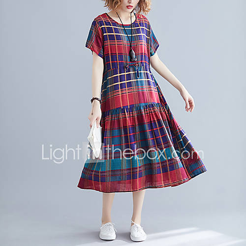 Midi A Lijn Damesjurk Rood One Size huismerk kopen in de aanbieding