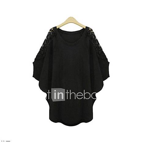 Dames Kant Patchwork T Shirt Kleurenblok Wit Xxl huismerk kopen in de aanbieding