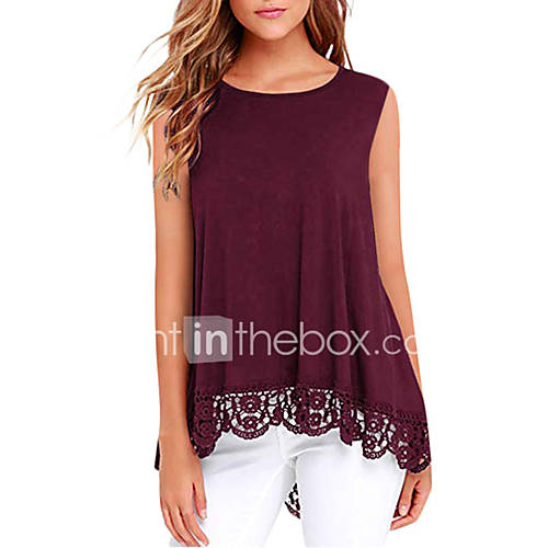 Dames Patchwork T Shirt Effen Zwart huismerk kopen in de aanbieding