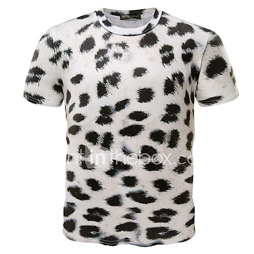 Heren Print T Shirt Luipaard Camouflage Wit Xl huismerk kopen in de aanbieding